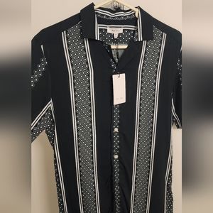 Reiss Yanis Diamond SS dress shirt NWT Men's XS